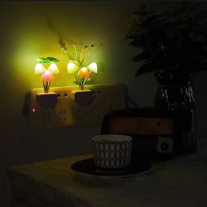Mushroom Night Light Dusk To Dawn Sensor LED Night Lights Flower Lamp Bedroom
