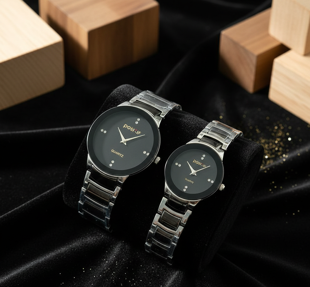 POSITIF Couple Watch – Elegant Matching His & Her Timepieces | Stylish Pair Gift For Lovers,